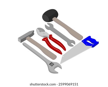Tools on a white background.
