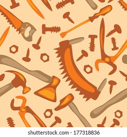 tools on a white background seamless pattern. EPS 10. No transparency. No gradients.
