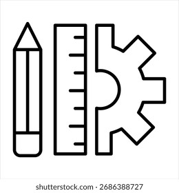 Tools Outline Icon Illustration Vector