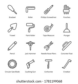 Symbole der Tools - Schlaganfall, Vektorgrafik