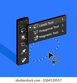 Tools Panel. Lasso Polygonal Magnetic tool