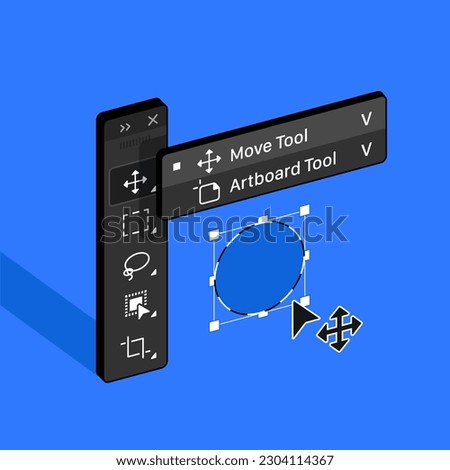 Tools Panel. Move and Select tool. Artboard tool