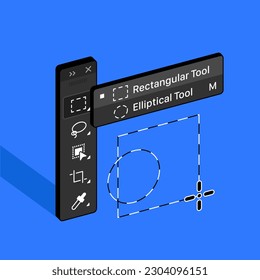 Tools Panel. Rectangular Marquee tool. Elliptical tool