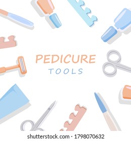 Herramientas para pedicura y manicura. Tijeras y ficheros estilizados para el cuidado de las uñas belleza e higiene en cosmetología relajante tratamientos dermatológicos y relajación tratamiento de uñas vectoriales belleza relajante.