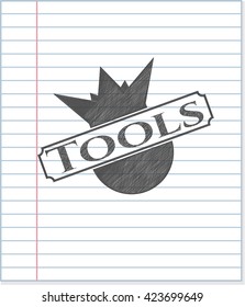 Tools pencil strokes emblem