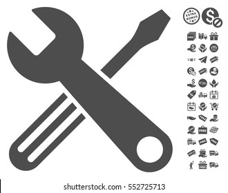 Tools pictograph with free bonus pictures. Vector illustration style is flat iconic symbols, gray color, white background.