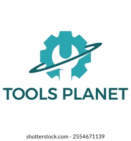 tools planet flat minimalist logo design