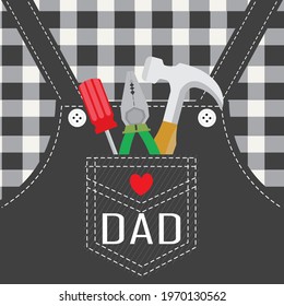 tools pocket illustration for father's day card