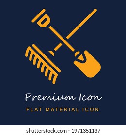 Tools premium material ui ux isolated vector icon in navy blue and orange colors