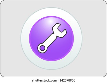 tools purple circle web glossy icon