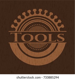 Tools realistic wooden emblem