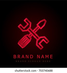 Tools red chromium metallic logo
