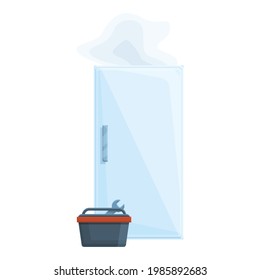 Herramientas Icono de reparación de refrigerador. Dibujo de Herramientas refrigerador reparar icono vectorial para diseño web aislado en fondo blanco