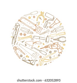 Tools Repair and Construction illustration for your design