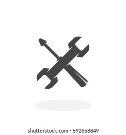 Tools or repair icon illustration isolated on white background sign symbol. Tools or repair vector logo. Modern vector pictogram for web graphics - stock vector