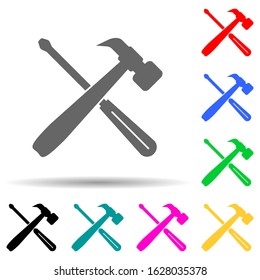 tools for repair multi color style icon. Simple glyph, flat vector of cyber security icons for ui and ux, website or mobile application