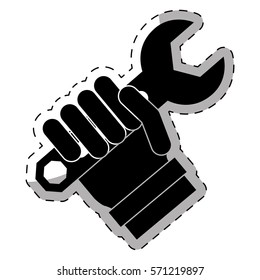 tools repair service emblem image sticker vector illustration design 