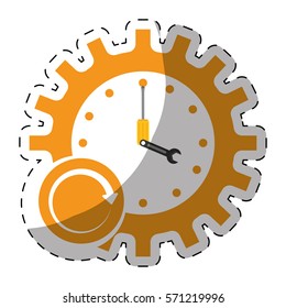 tools repair service emblem image sticker vector illustration design