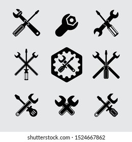 Wrench Screwdriver Hammer Piston Spark Plug Stock Vector (Royalty Free ...