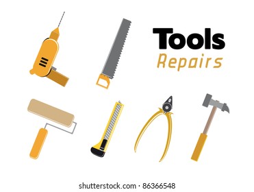 Tools repairs icons set