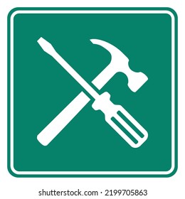 Herramientas y señalización de carretera en blanco