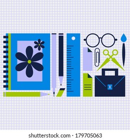 Tools for school, set of icons