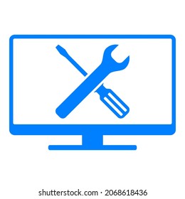 Tools and screen on white