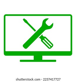 Tools and screen on white
