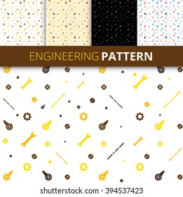 tools seamless background set (vector silhouettes of hand tools, tools pattern abstract seamless texture, seamless tools pattern)