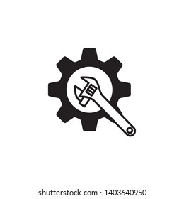 Tools service icon vector. Repair icon. Maintenance symbol. Setting icon. Wrench and screwdriver icon. Flat design style on white background. Vector logo illustration.