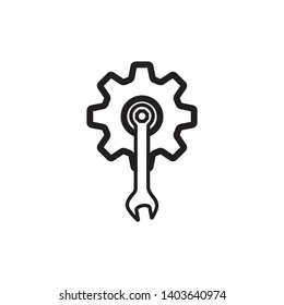 Tools service icon vector. Repair icon. Maintenance symbol. Setting icon. Wrench and screwdriver icon. Flat design style on white background. Vector logo illustration.