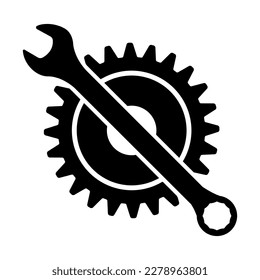 Tools and Service icon. Wrench and Gear Cogwheel symbol. Flat vector illustration