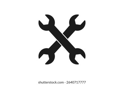 Tools and Service icons set. Wrench, screwdriver and gear icon. Screwdriver and wrench glyph icon. Repair and service icon isolated on white background. vector Illustration.