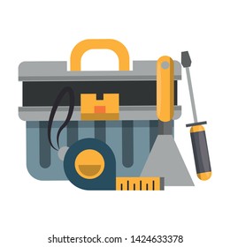 tools set collection workshop tool box screwdriver icons cartoon vector illustration graphic design