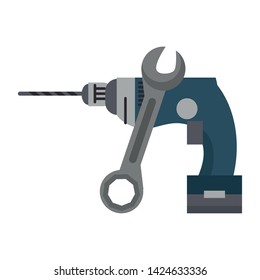 tools set collection workshop wrenches icons cartoon vector illustration graphic design