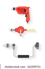 tools set . drill tools on white background