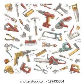 Tools set. Vector format