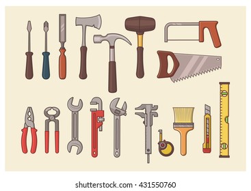 Tools Set. Vector Illustration.