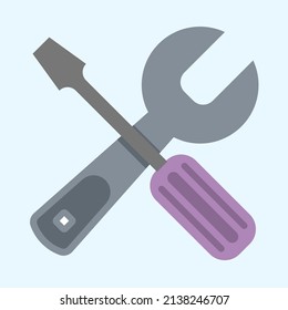 Tools or settings icon with crossed wrench and screwdriver 