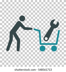 Tools Shopping icon. Vector pictograph style is a flat bicolor symbol, soft blue colors, chess transparent background. Designed for software and web interface toolbars and menus.