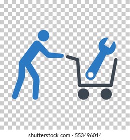 Tools Shopping icon. Vector pictograph style is a flat bicolor symbol, smooth blue colors, chess transparent background. Designed for software and web interface toolbars and menus.