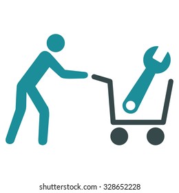 Tools Shopping vector icon. Style is bicolor flat symbol, soft blue colors, rounded angles, white background.