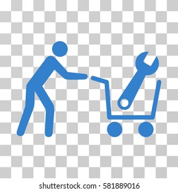 Tools Shopping vector pictograph. Illustration style is a flat iconic cobalt symbol on a transparent background.