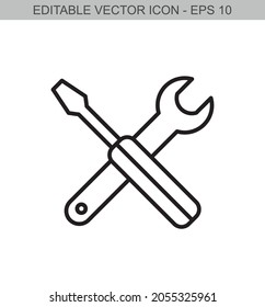 Tools sign. Editable line icon.