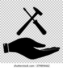 Tools sign. Flat style icon vector illustration.