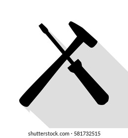 Tools sign illustration. Black icon with flat style shadow path.