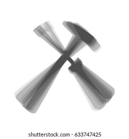Tools sign illustration. Vector. Gray icon shaked at white background.