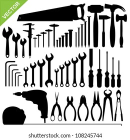 Tools silhouette vector