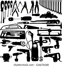 tools silhouettes collection - vector