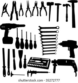 tools silhouettes collection - vector